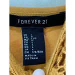 Forever 21 Cropped Floral Crochet Lace Sleeveless Top Size L Mustard Gold Yellow Bralette Photo 3