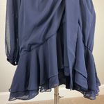 Betsy and Adam Women's Cocktail Dress Size 8 Blue Chiffon Mini Fit and Flare Photo 8