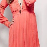 Free People Free‎ People In Dreamland Crochet Knit Dress Size 2 Coral Photo 0
