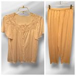Vintage Sears 2‎ Piece Nylon Pajama Set Pink Size M Photo 1