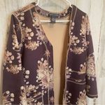Amanda & Chelsea Chelsea & Theodore Faux Suede Brown Floral Jacket Womens Size M -Brown Tan Ivory Photo 6
