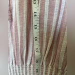 Rails || Angelina Linen Blend Smocked Mini Dress Rose Stripe Pink White Medium Photo 3
