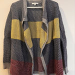 CAbi   color block open front blanket knit sweater size XS striped cardigan Photo 0