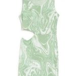 Dual Nature Dress Women's Large Green White Sleeveless Cut Out Sexy Night Out Photo 2
