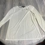 White House | Black Market Elegant White Sheer Top; Medium Women’s Photo 0