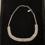 Elegant Vintage Rhinestone Silvertone Choker Shepherds Hook Clasp Glam Silver Photo 1