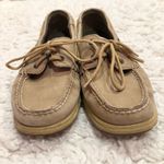 Sperry Speedy Top Siders Floral Sequin Leather Boat Shoes Tan Pink 8 Photo 1