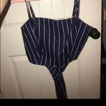 WAYF  set top and pants. Navy and white striped S Photo 2