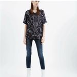 IRO Jeans Nkome Printed Paisley Tissue Linen Short Sleeve Crewneck T-Shirt XS Photo 8