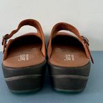Sanita Liquicell Brown Leather Buckle Strap Slip On Open Back Danish Clogs Size 6 Photo 4