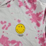 H&M  Smiley Collaboration Positive Pullover Hoodie Women's Size Large Tye Dye Photo 8