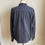 Quince  Distressed Denim Tuxedo Shirt Pleated Button Down Large Photo 2