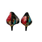 Brian Atwood Jael Kitten Heel Pumps Satin Floral Embellished Size 39‎ US 8 Purple Photo 5