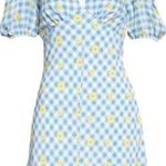 STAUD  Milla Print Minidress In Gingham Daisy Plaid Dress Photo 0