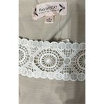 Nanette Lepore   Light Stone women’s blouse Size Medium lace trim lightweight Photo 4