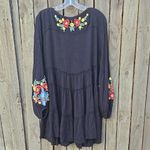 Free People  Embroidered Black Dress Photo 4