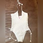 Victoria's Secret  Ensenada Smocked Scrunch Lace-Up Halter One-Piece Photo 7