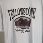 SheIn Yellowstone National Park White T-Shirt XS stretch oversized Photo 1