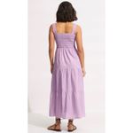 Seafolly Australia Lilac Boathouse Dress 100% Cotton Lined Smocked Airy Large Purple Photo 1