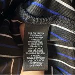 Mlle Gabrielle  Size XL Dress Black Blue White Striped Tie Front Keyhole Neck Photo 2