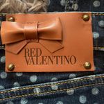 Red Valentino EUC Mid-Rise Skinny Leg blue polka dot jeans sz 28 Photo 6