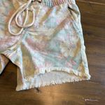 Aerie  Floral Shorts Denim Boyfriend Bermuda Tropical Pastel Small Distressed Photo 2