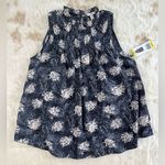 Joie  Baltic Floral Print Ruffle High Neck Satin Sleeveless Blouse Photo 0