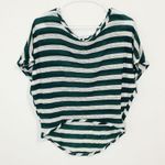 Kirra  Green & White Stripe Mesh Blouse! Photo 1