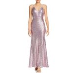AQUA  Sleeveless V-Neck A-Line Long Evening Gown Purple Size 4 Formal Dress Photo 7