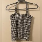 Lands' End Womens Lands’ End White Black Plaid Houndstooth Tankini Swim Top‎ Size 6 Photo 1