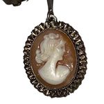 Antique German 800 Silver Cameo Pendent & Clip On Earrings Set Silver Photo 5