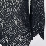 ZARA  Black Long Sleeve Lace Overlay Casual Cocktail Snug Fit Top S NWT Photo 8