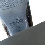 Casta Josh Patent Leather Black Heeled Loafer Gray Silver Buckle size 7 37 90s Photo 9