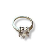 Diamond Heart CZ Engagement Wedding Silver Ring Size 6 Photo 4