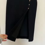 ZARA Textured Tweed Midi Skirt with Slit Gold Buttons NEW Size XL Photo 9