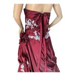 Burgandy Ball Gown Sweetheart Beading Long Taffeta Quinceanera Dress size Medium Photo 10