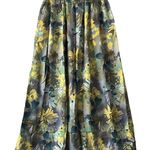 Sag Harbor Floral Print Midi Skirt Womens Small Rayon Blend Green Yellow Photo 0