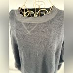 Aerie  black brushed fleece long sleeve sweatshirt with side splits size small Photo 6