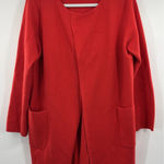 J.Crew 365 Cardigan Blazer Open Long Women's Size M Red Merino Wool Blend Size M Photo 0