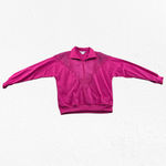 Vintage 80s Hot Pink Tracksuit Set Half Zip Jacket Straight Leg Pants Size Large Photo 3