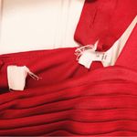 ASTR New  the Label Cherry Red Pleated Bustier Midi Dress Thigh Slit Size‎ Small Photo 5