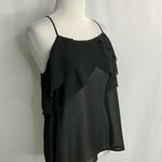 YA Los Angeles  SemiBlack Sheer Ruffle Cami Small Photo 1