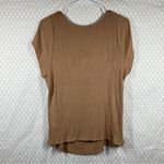 Reformation  Tan Ribbed Square Neck‎ Short Sleeve Top Photo 4