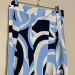 Theory Silk  Skirt Blue and White Size 8 Photo 2