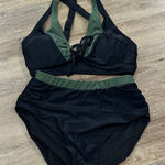 Blooming Jelly Elegant Black and Green Bikini Set Photo 0
