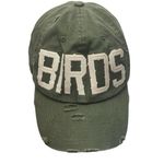 BIRDS" distressed dad hat, a baseball cap Green Photo 0