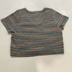 Madewell Multicolor Striped Ribbed V-Neck Cropped Tee Women’s XL Photo 1