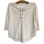 Madewell Women's Libra Beige Lace-Up Tunic Tee - S EUC Photo 5