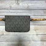 Michael Kors Brown Signature Monogram Chain Zipper Faux Leather Belt Bag Medium Photo 9