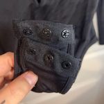 Victoria's Secret Lace Front Long Sleeve Back Cut Out Black Gold Bodysuit Small Photo 9